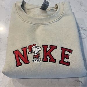 Embroidered Nike Snoopy Christmas Graphic Crewneck